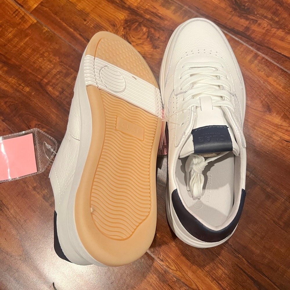 NWT Clae Moses Classic White Leather Sneakers - Picture 2 of 4